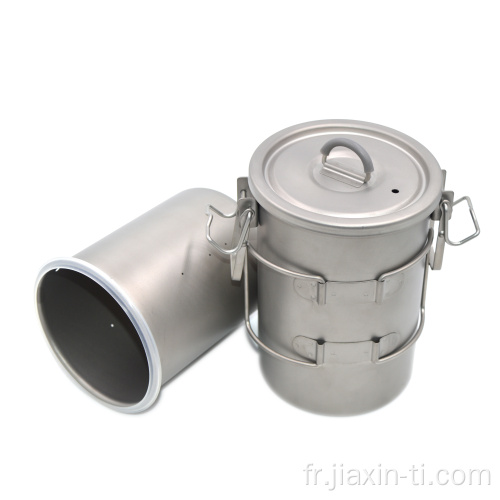 Pot de cuisson en titane de 900 ml pour camping ustenaires de cuisine en plein air